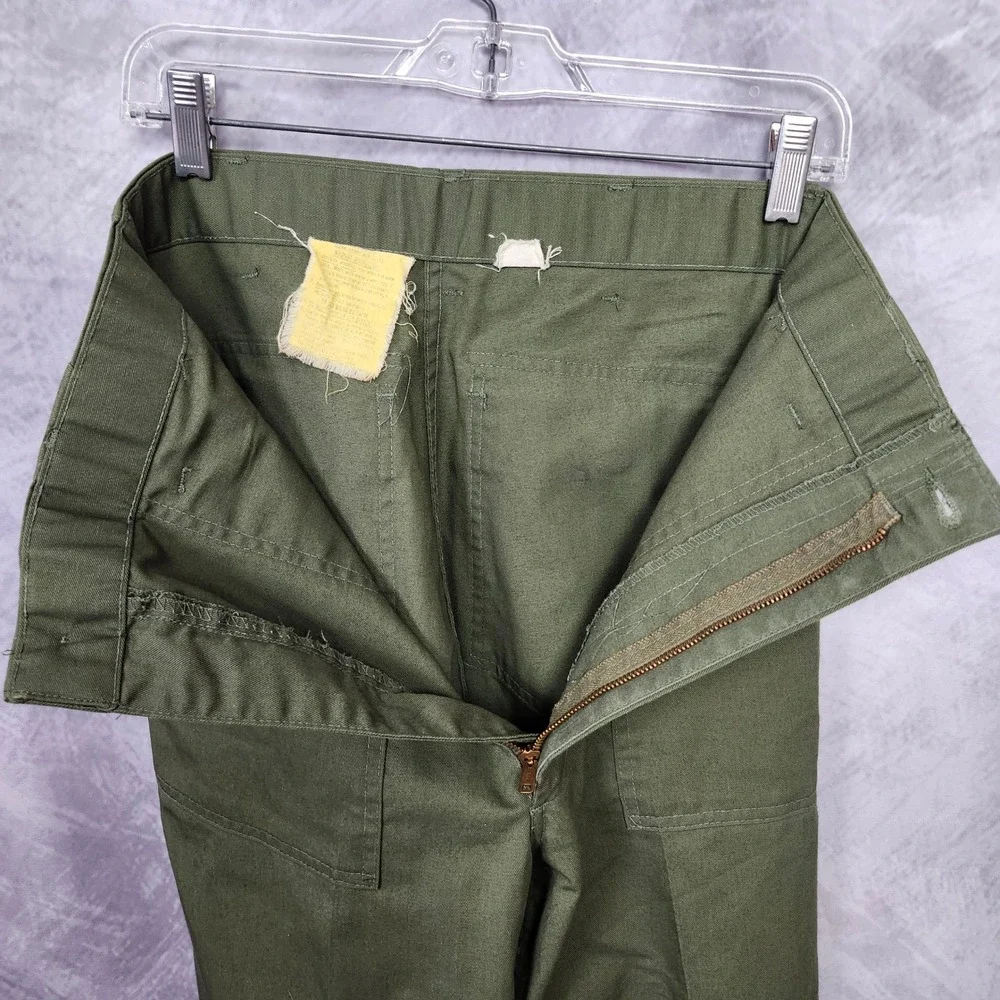 Vintage 70s OG 507 Pants 30x35 (29x33) US Military Utility Fatigue Trousers